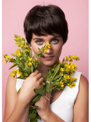 Жіноча синтетична темно-коричнева перука - Коротка - польський інтерне