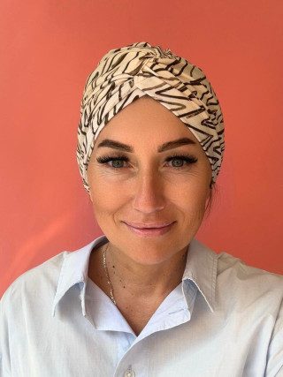 Turban wiskozowy beżowy