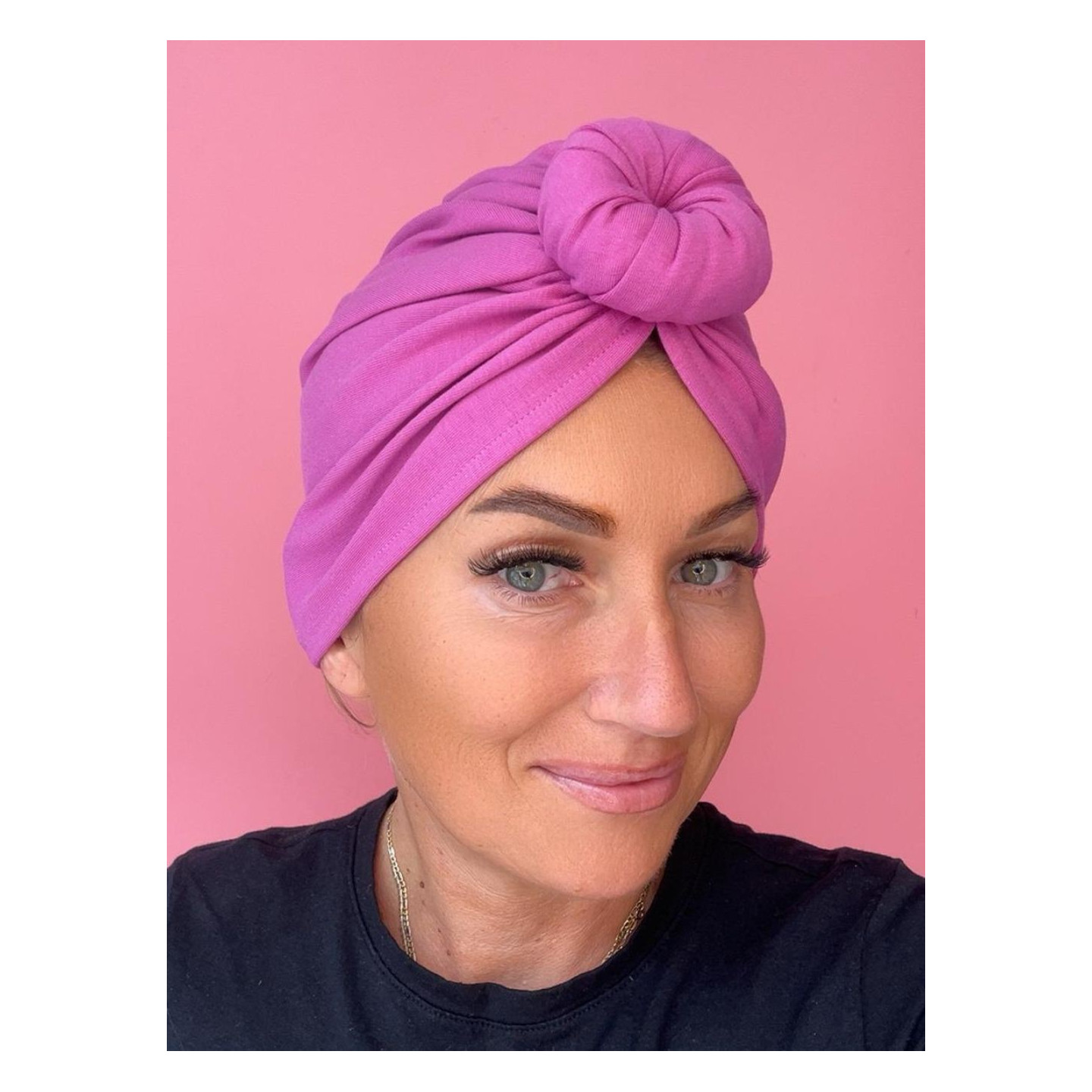 Bawełniany turban - różowy - Sklep internetowy