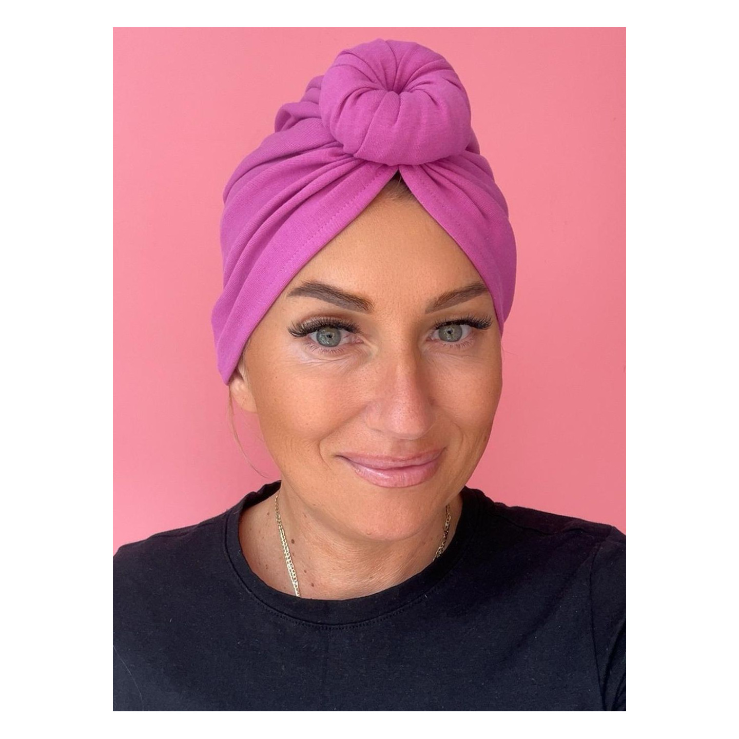 Bawełniany turban - różowy - Sklep internetowy