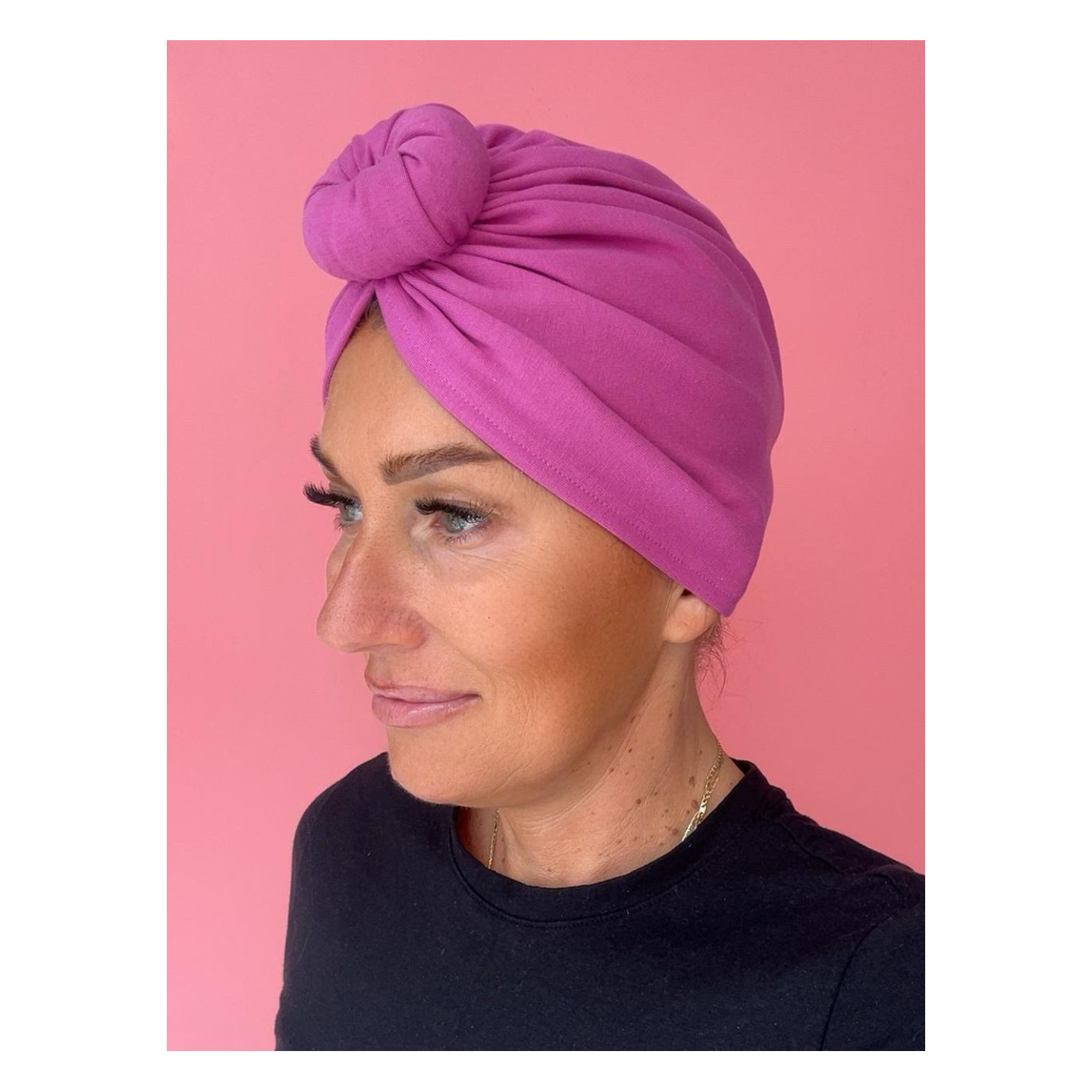 Bawełniany turban - różowy - Sklep internetowy